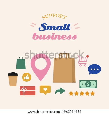 Support small business. How to support local shops. Vector