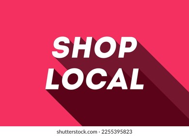 Support small business. Shop local red modern banner.