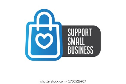 Support small business sticker. Popular Social Media design. Vector file. Buy local.
