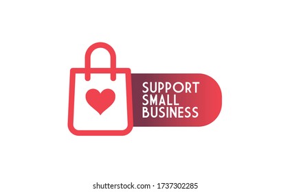 Support small business sticker. Popular Social Media design. Vector file. Buy local.
