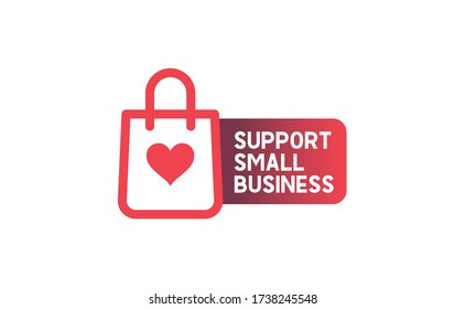 Support Small Business Sticker. Popular Social Media Design. Vector File. Buy Local.
