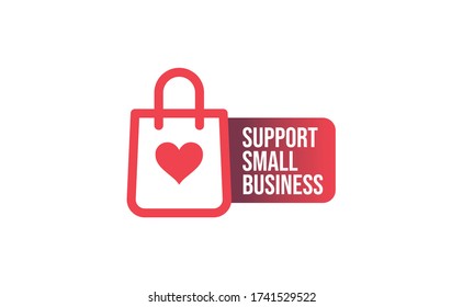 Support small business sticker. Popular Social Media design. Vector file. Buy local.
