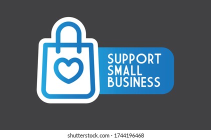Support small business sticker. Popular Social Media design. Vector file. Buy local.
