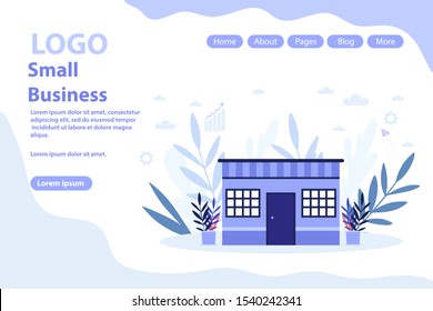 Support small business web page.Flat vector illustration isolated on white background. Can use for web banner, infographics, web page.