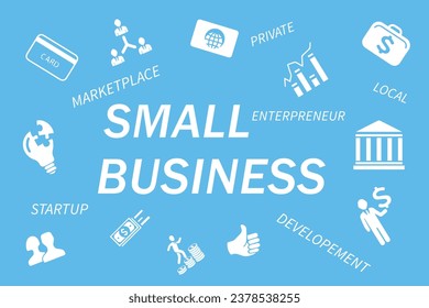 Support Small Local Business  Vector illustration icon or symbol. 