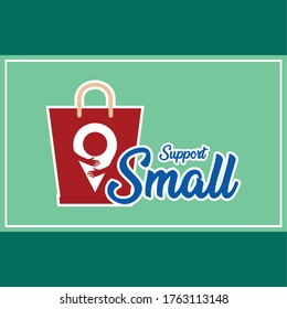 Support small poster. Local commerce shop - Vector