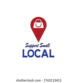 Support small poster. Local commerce shop - Vector