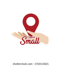 Support small poster. Local commerce shop - Vector