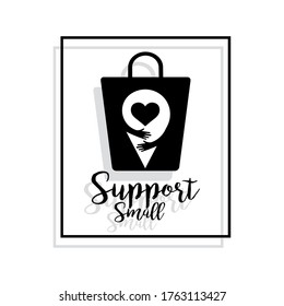 Support small poster. Local commerce shop - Vector