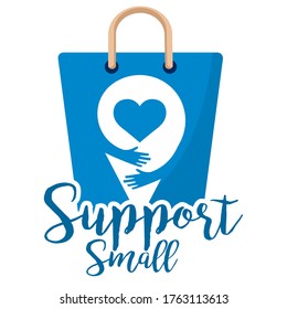 Support small poster. Local commerce shop - Vector