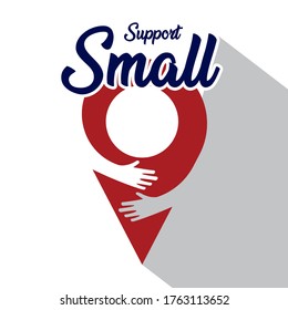 Support small poster. Local commerce shop - Vector