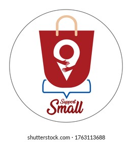 Support small poster. Local commerce shop - Vector