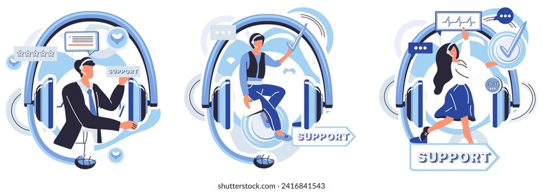 Support specialist vector illustration. Assistance is just click away, thanks to our dedicated support specialist team In business support, our specialists excel in offering professional aid
