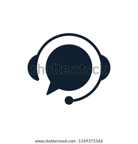 Support with speech bubble on white background. Flat vector support icon design. Foto d'archivio © 