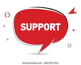 Support speech bubble text. Banner and Poster. vector illustration.