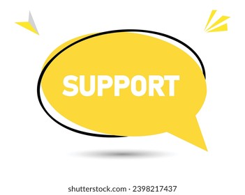 Support speech bubble text. Hi There on bright color for Sticker, Banner and Poster. vector illustration.