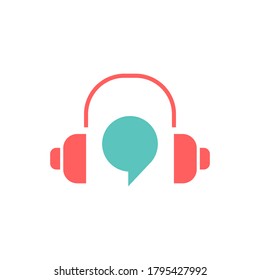 support with speech bubble vector icon logo design