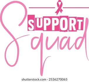 Support Squad Retro Shirt, Breast Cancer Awareness Shirt, Cancer Ribbon, Shirt, Retro