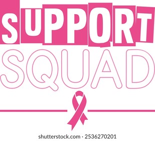 Support Squad Retro Shirt, Breast Cancer Awareness Shirt, Cancer Ribbon, Shirt, Retro