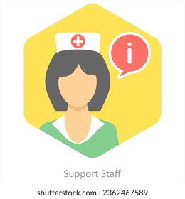 Support Staff and help icon concept