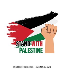 support stand with palestine justice solidarity with flag of palestine vector illustration