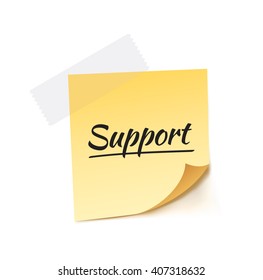 Support Stick Note Vector Illustration