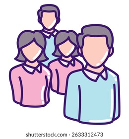 Support System icon represented by group Lineal Color style.