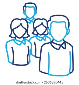 Support System icon represented by group Dual Line style.