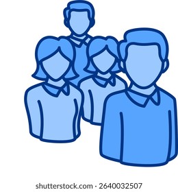 Support System icon represented by group Blue style.