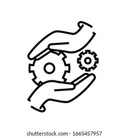 Support system line icon, concept sign, outline vector illustration, linear symbol.