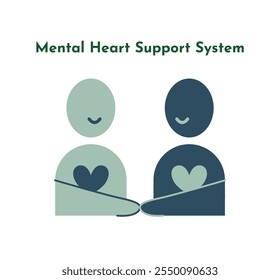 Support System Mental Health and Psychology Icon. Mental Health Awareness Icon suitable for social media, poster, infographic, awareness campaign and education.