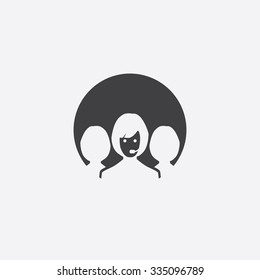 support team cut identity template icon design element