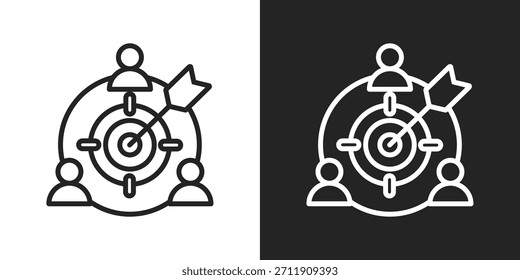 Icono De Equipo De Asistencia En Estilo De Línea En Blanco Y Negro