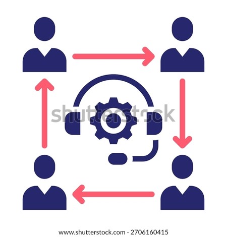 Support Team Icon Color Fill Style Vector Illustration
