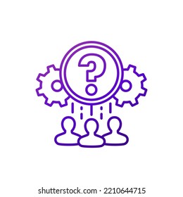 support team line icon on white