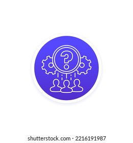 support team line icon for web
