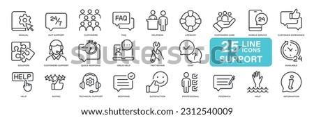 Support thin line icons. For website marketing design, logo, app, template, ui, etc. Vector illustration. Stock photo © 