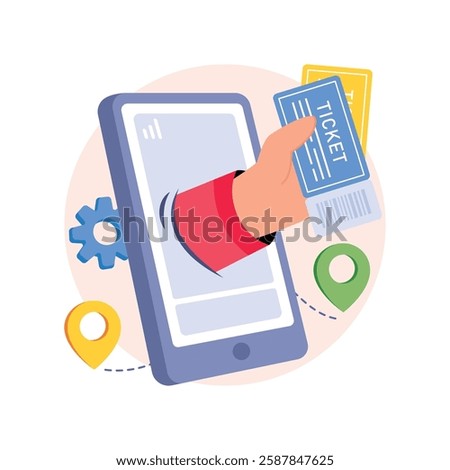 Support Ticket   Concepts Style illustrations. EPS 10 File stock illustration