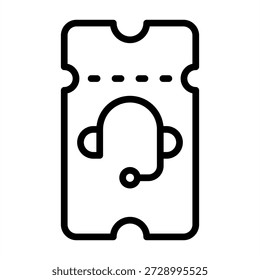 Icono del boleto de la Asistencia - estilo negro de los iconos del contorno para la contabilidad y los negocios