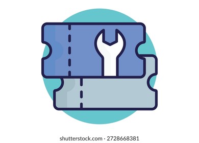 Support ticket icon. Colored icon style. Icon related to IT support. Technology elements vector illustration