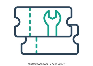 Support ticket icon. Line icon style. Icon related to IT support. Technology elements vector illustration