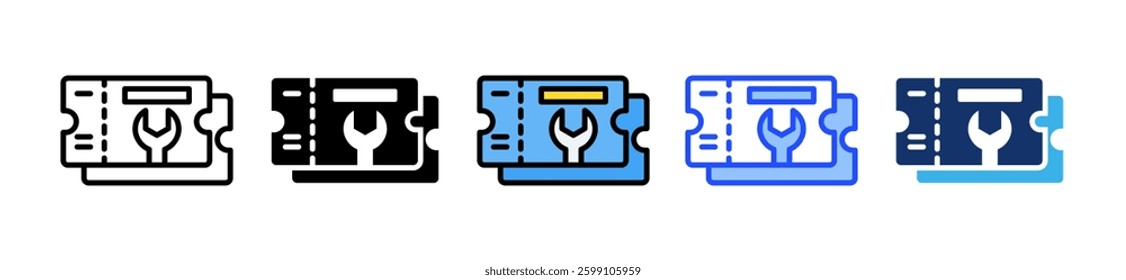 Support Ticket Icon Set With Multiple Style Collection