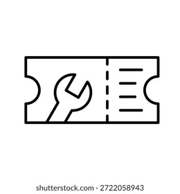 Ilustración vectorial de icono de esquema de ticket de Asistencia