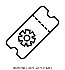 Support Ticket Vector Line Icon Design
