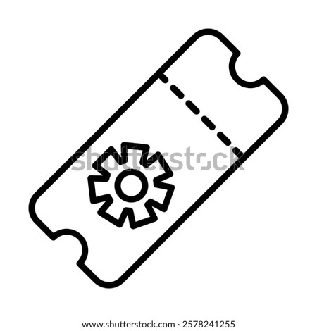 Support Ticket Vector Line Icon Design