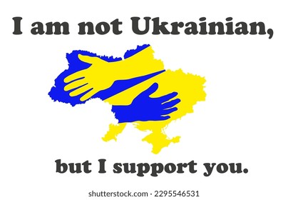 Support Ukraine. Concept vector illustration. Vector design of the flag on the territory of Ukraine.