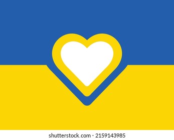 
Support for Ukraine. Love icon, love in Ukrainian colors, War in Ukraine, Attack of Russia.
