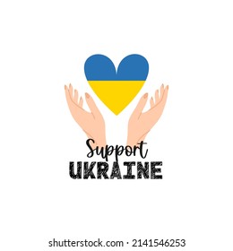 Unterstützung der Ukraine. Bete für die Ukraine Friedenskonzept Illustration. Symbol für die blaue und die gelbe Flagge