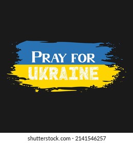 Support Ukraine. Pray for Ukraine peace concept illustration. Blue and yellow flag icon