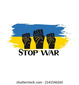 Support Ukraine. Pray for Ukraine peace concept illustration. Blue and yellow flag icon